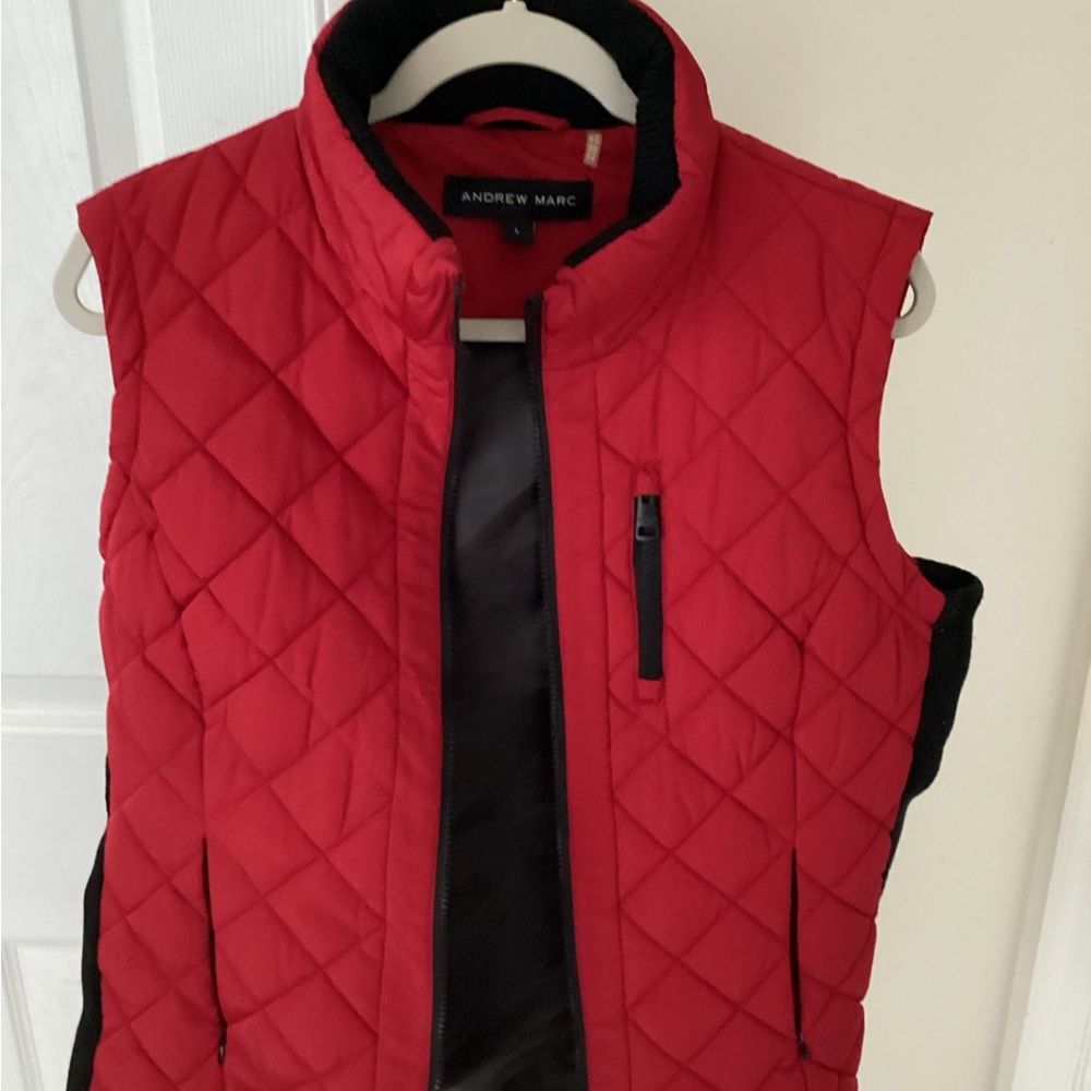 Andrew Marc red insulated vest